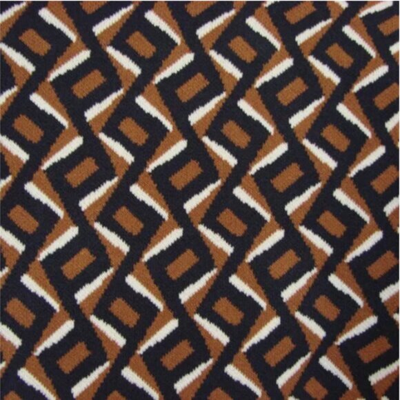 DVF Diane Von Furstenberg Mini Dress Milena Zig Zag Camel Knit Office Small NEW - Picture 14 of 15